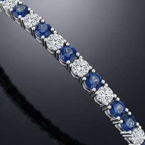 Pulsera de tenis de zafiro de plata de ley 925, piedra de nacimiento de septiembre, elegante joya de gema, regalo - Product Image 3