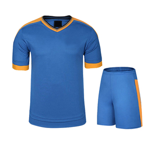 Shorts de sport bleus pour hommes avec panneau latéral orange, taille élastique, évacuation de l'humidité, vêtements de sport d'été, coupe classique - Product Image 1