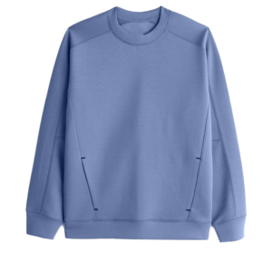 Sweat-shirt violet à col rond pour homme, pull à manches raglan avec poches, coupe régulière, haut uni à manches longues - Product Image 2