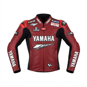 Men’s Ramaha Cowhide Leather <b>Racing</b> <b>Jacket</b>/Chaqueta MotoCP Style CE Level 2 Armor Motorcycle Track Riding Protective Gear CE - Product Image 1