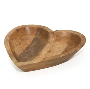 Natural Wood Eco-Friendly Polished Handmade Heart Shape Serving Bowl for <b>Table</b> and Fruits at Price - Product Image 1