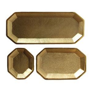 Bandeja de Servicio Decorativa Grande de Latón para Centro de Mesa, Decoración de Interiores para el Hogar, Estilo Moderno Vintage - Product Image 1