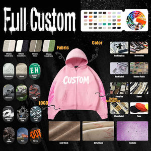 Sudadera con Capucha Extra Grande de Felpa Francesa Gruesa Personalizada para Invierno, Unisex, de Algodón, Cómoda, Elegante, con Bordado de Pedrería, Estilo Urbano - Product Image 1