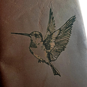 Vintage Leather Hummingbird <b>Journal</b> with Handmade Paper - Product Image 5