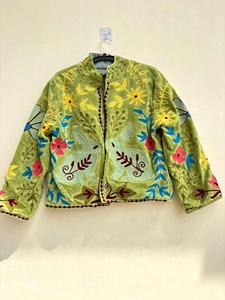 Trendy Top Product Suzani Floral Embroidery Jacket Cropped Hippie <b>Coat</b> Women Winter Warm Outerwear Wholesale Price - Product Image 3