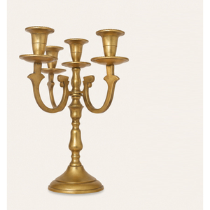 Candelabro de Metal Dorado de 5 Brazos, Portavelas de Metal, Centro de Mesa Vintage para Bodas, Eventos, Hoteles, Mesas de Comedor y Hogar - Product Image 3