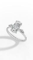 Anillo de Compromiso para Mujer con Diamante Cultivado en Laboratorio de Corte Ovalado Alargado, Plata 925, Incoloro VVS 11x5.5mm, Certificado IGI, Lujo MAHANT GEMS