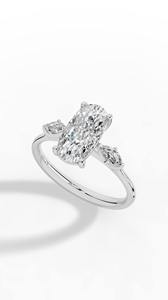 Anillo de Compromiso para Mujer con Diamante Cultivado en Laboratorio de Corte Ovalado Alargado, Plata 925, Incoloro VVS 11x5.5mm, Certificado IGI, Lujo MAHANT GEMS - Product Image 2
