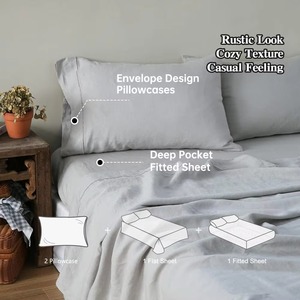 Parures de draps en lin pur naturel faites sur mesure pour enfants, adultes, maison, hôtel, mariage, par les fournisseurs - Product Image 6