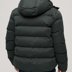 Customizable Thick Waterproof Stand Puffer <b>Jacket</b> <b>Men</b> Women Long Sleeve Zip-up Breathable <b>Canvas</b> Hooded High Street Winter Front - Product Image 3