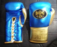 Guantes de Boxeo de Cuero Personalizados 'No Boxing No Life', con Cordones, para Entrenamiento y Sparring, Rojos y Plateados, Dedos Completos, Equipo de Artes Marciales