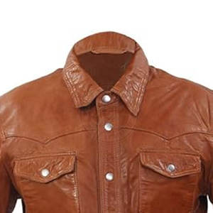 Diseña tus propias camisas de cuero para hombre de invierno, nuevo estilo, camisas de cuero para hombre de alta calidad a precio económico. - Product Image 5