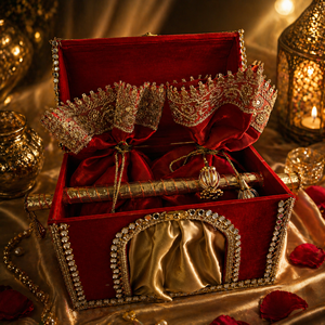 Rangrata BX_001 Velvet Decorative Doli <b>Box</b> <b>Lock</b> Wedding Trousseau Bridal Cosmetic Jewelry Storage Gift Packaging Organizer <b>Box</b> - Product Image 4