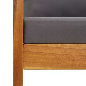 Set di 2 sedie da giardino in legno massello di acacia con cuscini grigio scuro di medie dimensioni - Product Image 6