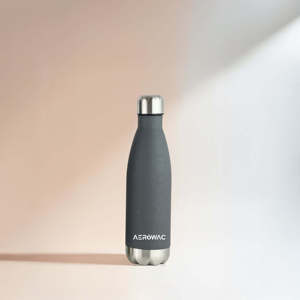 Modern Textured Grey Stainless Steel Thermal Water Bottle Vacuum Insulated Leak Proof Flask Cola Shape <b>Metal</b> Drinkware Travel - Product Image 1