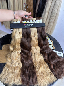 Extensions de cheveux humains vierges en vrac de qualité de luxe 100g vague naturelle 30 pouces de couleur brune Double extrémités dessinées soyeuses sans perte - Product Image 5