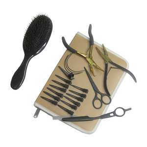 Offre Exceptionnelle : Kit d'Outils Professionnels pour Extensions de Cheveux en Acier Inoxydable Étanche – Pinces, Clips, Aiguilles en C, Micro-Boucles, Pochette en Fourrure de Vison - Product Image 1