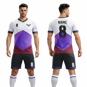 Custom Football Uniform Soccer Jersey <b>Set</b> Men Geometric Design Team Kit Quick Dry Sportswear Training Wear - Product Image 1