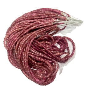 Cuentas Rondelle facetadas de 3-4mm de alta calidad, turmalina Rosa Natural, hebra larga de 16 pulgadas, buena para la fabricación de joyas - Product Image 1