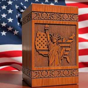 Wooden Urn with Engraved Quotes Memorial <b>Box</b> Eco-Friendly <b>Pine</b> Wood Cremation Urn by AYAANS - Product Image 5