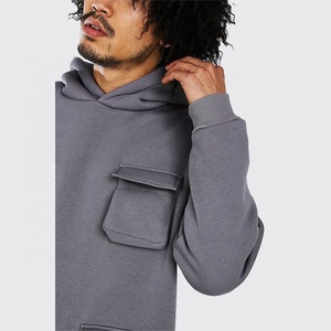 high quality plain wholesale jogging hoodie jogger pants cargo pocket tracksuit - Product Image 5