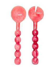 Juego de Cucharas y Tenedores para Ensalada de Resina Verde de Lujo, Diseño Único, Calidad Excepcional, Mango Corto - Product Image 3