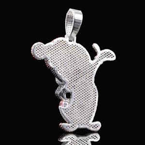 จี้ห้อยคอรูปหน้ากากปีศาจโครงกระดูกฮิปฮอปทำจากสแตนเลสสตีลชุบเงินทิเบตประดับเพชรแบบกำหนดเอง Ice Legacy พร้อมมาตรวัดความเร็วเทอร์โบ - Product Image 2