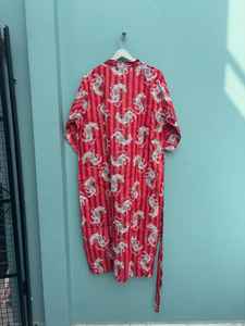 Bata Kimono de Algodón con Estampado Artesanal, Estilo Indio - Product Image 4