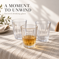 Vente directe d'usine, verres à whisky et à bière classiques en verre transparent de 90 ml, fabrication artisanale, design à fond épais, forme compacte, bord lisse, OEM