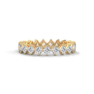 Anillo de Eternidad de Oro Amarillo de 18K con Diamantes Cultivados en Laboratorio, Corte Princesa, con Piedras Ovaladas y Cuadradas, para Mujer - Product Image 1
