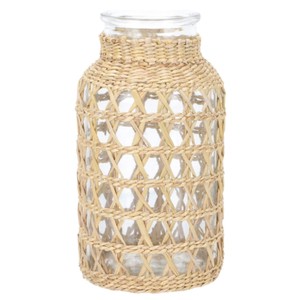 Jarrón de Calabaza de Ratán Hecho a Mano, Maceta Tejida Natural, Jarrón Boho para Mesa de Escritorio, Decoración para Hogar, Hotel, Boda - Product Image 6