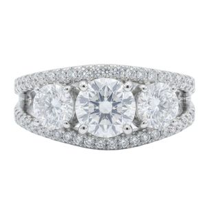 Bague unisexe Gemvanity SR1454 plaquée or 14 carats, luxe chrétien classique, sertissage en canal, moissanite taille brillant pour femme - Product Image 2
