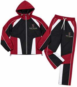<b>Tracksuit</b> Set <b>Pink</b> Black White Color Blocking Hooded Zipper Full Sleeve Sporty Design for Adults Full Sleeve Drawstring Closure - Product Image 6