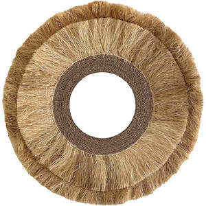 Espejo redondo de ratán de bambú tejido Seagrass montado en la pared, accesorio elegante para decoración del hogar - Product Image 3