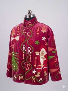 Red Suzani <b>Embroidered</b> <b>Jacket</b> <b>for</b> <b>Women</b> Wholesale Ethnic Fashion <b>Jacket</b> - Product Image 3