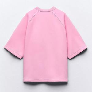 T-shirt à manches courtes tendance pour femme, nouvelle collection, avec épaulettes asymétriques, décoration sans bretelles, design plissé, été - Product Image 4