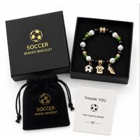 Bracelet de charme de football personnalisé avec pendentif maillot de foot numéro 10, bracelet sport en acier inoxydable pour cadeaux d'équipe