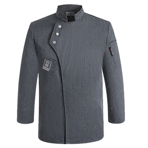 เสื้อเชฟผู้ชายสีขาว แขนยาว ผ้าฝ้าย กระดุมสองแถว สำหรับร้านอาหารและบาร์ - Product Image 5