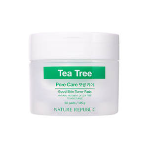 Discos Desmaquillantes con Tónico de Árbol de Té Nature Republic, 50 Unidades, Fórmula para Piel Grasa, Reduce los Poros - Product Image 1