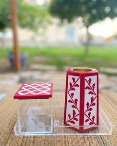 Quemador Bakhoor hecho a mano Celestial Oud con fregona y tarro acrílico, lujoso juego decorativo árabe para uso espiritual - Product Image 1