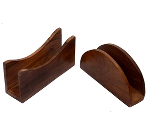 Porte-mouchoirs en bois classique, design moderne, forme ronde, accessoire de salle de bain décoratif - Product Image 5