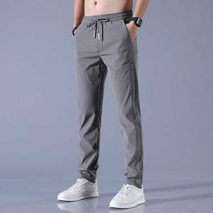 Pantalon de survêtement décontracté pour homme en soie glacée respirante, coupe droite ample, léger, idéal pour l'été et le sport - Product Image 4