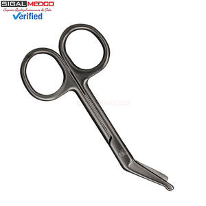 2 Tijeras para Ostomía y Vendajes, 4.3 x 2.1 Pulgadas, Curvas, de Acero Inoxidable Negro, para Médicos, Enfermeras y Cuidado en el Hogar - Product Image 5