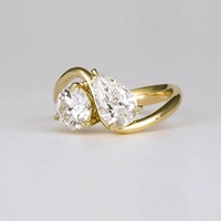 Bague de mariage en or massif 18 carats avec diamant de laboratoire certifié IGI, taille brillant, 2,00 carats, clarté VS1, couleur F, style cluster