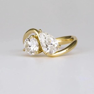 Bague de mariage en or massif 18 carats avec diamant de laboratoire certifié IGI, taille brillant, 2,00 carats, clarté VS1, couleur F, style cluster - Product Image 3