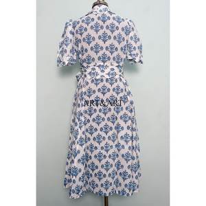 Vestido Moderno Casual de Manga Corta para Fiesta, Estilo Dulce y Elegante para Mujer, Estampado a Mano, de Algodón, Tipo Canguro, Cómodo y Corto - Product Image 6