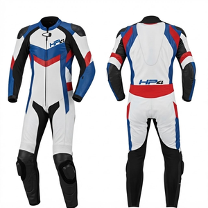 ชุดแข่งรถมอเตอร์ไซค์พรีเมียมหนังวัว/หนังจิงโจ้ พร้อมอุปกรณ์ป้องกัน CE Armor Protection Approved Gear - Product Image 1