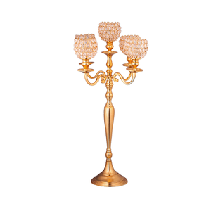 Superior Quality Candelabra With <b>Crystal</b> <b>Balls</b> Metal Gold Polished Candelabra For Wedding Decorative Use - Product Image 1