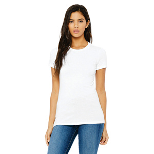 Camiseta de Manga Corta con Cuello Redondo Blanca para Mujer, Corte Regular, Algodón Jersey, Color Sólido Informal, Transpirable para Todas las Temporadas - Product Image 3