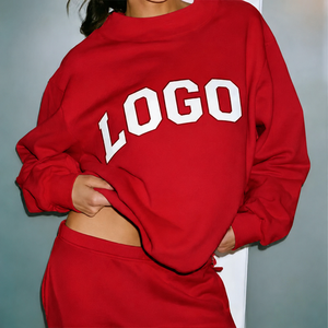 Sudadera Oversize de Mujer Gris Oscuro con Logo Estampado, Cuello Redondo, Manga Larga, Estilo Casual Urbano y Deportivo, Venta al por Mayor OEM ODM - Product Image 4